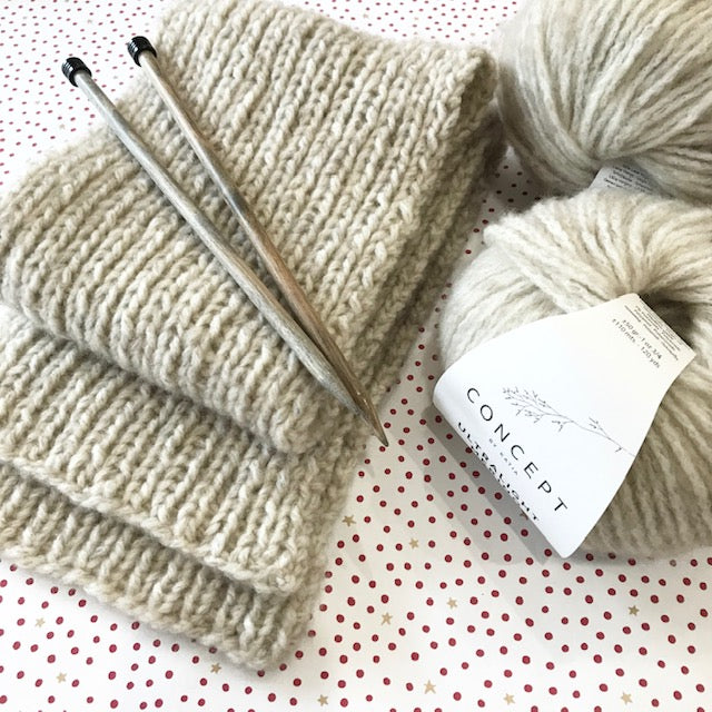 Beginner scarf in Katia Ultralight Merino