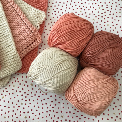 KIT : Cast Away Knitted Washcloth Collection - corals