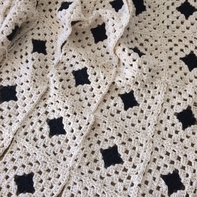 Monochrome granny square baby blanket