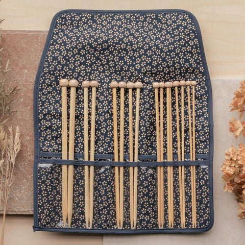 Seeknit : Shirotaki Bamboo Knitting Needle SET Cherry Blossom Blue
