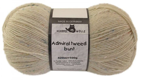 Schoppel-Wolle : Admiral Tweed Bunt : 980  Off White