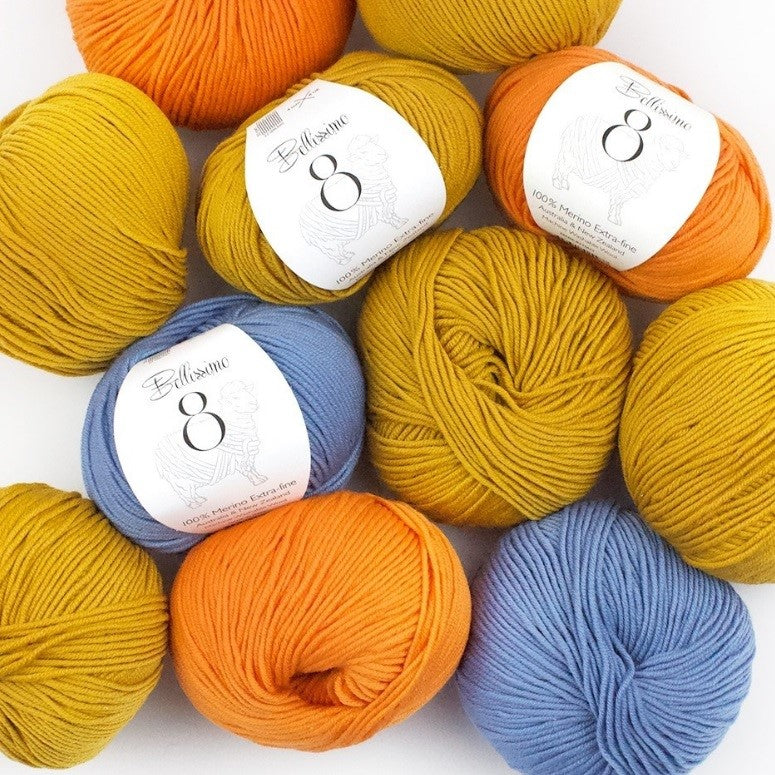 Bellissimo : 8ply Extra Fine Merino (12 NEW COLOURS)